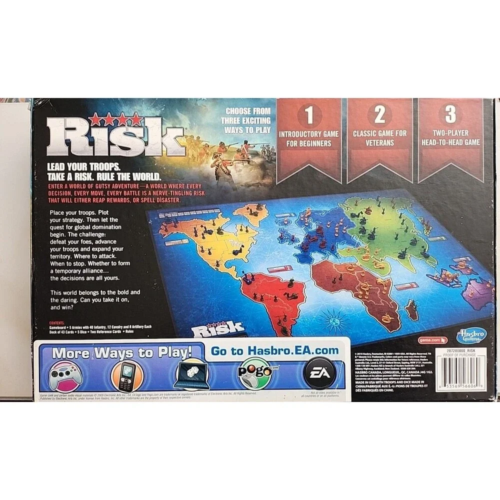 Risk The Game Of Global Domination Board Game 2010 Hasbro Strategy Complete